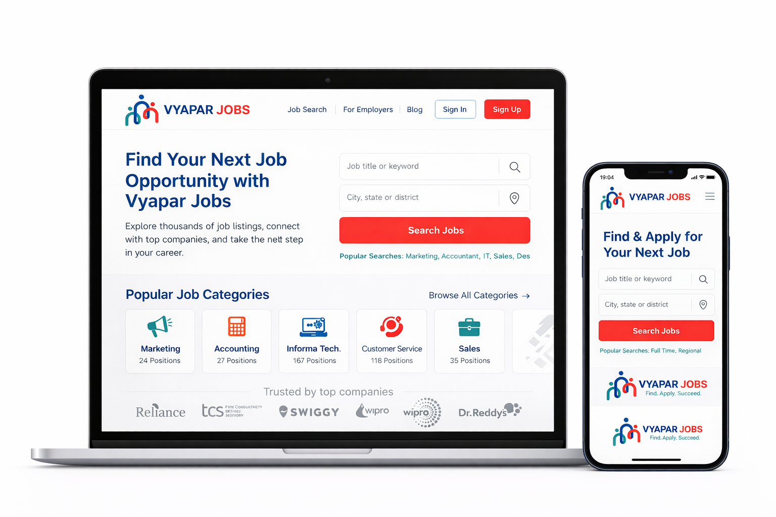 Website and App UI Mockup